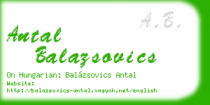 antal balazsovics business card