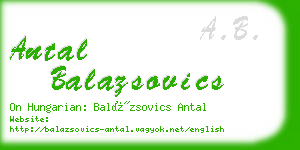 antal balazsovics business card